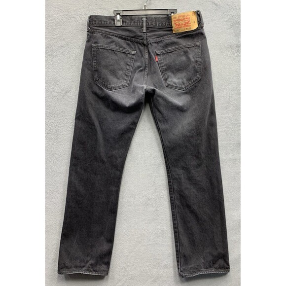Levi's 501 Mens Denim Jeans Original Fit Button Fly Black 2016 Size 36X32 Read - Picture 1 of 16